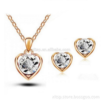 New Arrival SA19 necklace and Customized Bridal Brass Platinum jewelry set